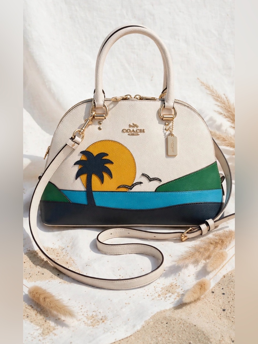 ✨ RARE COLLECTOR'S ITEM! Coach Katy Satchel with Sunset Motif ✨
